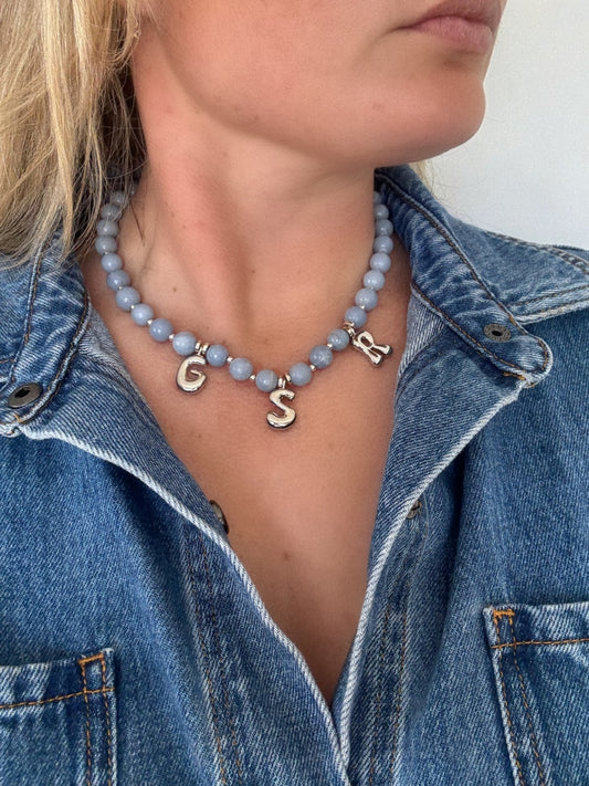 Isla Initial Necklace - Silver