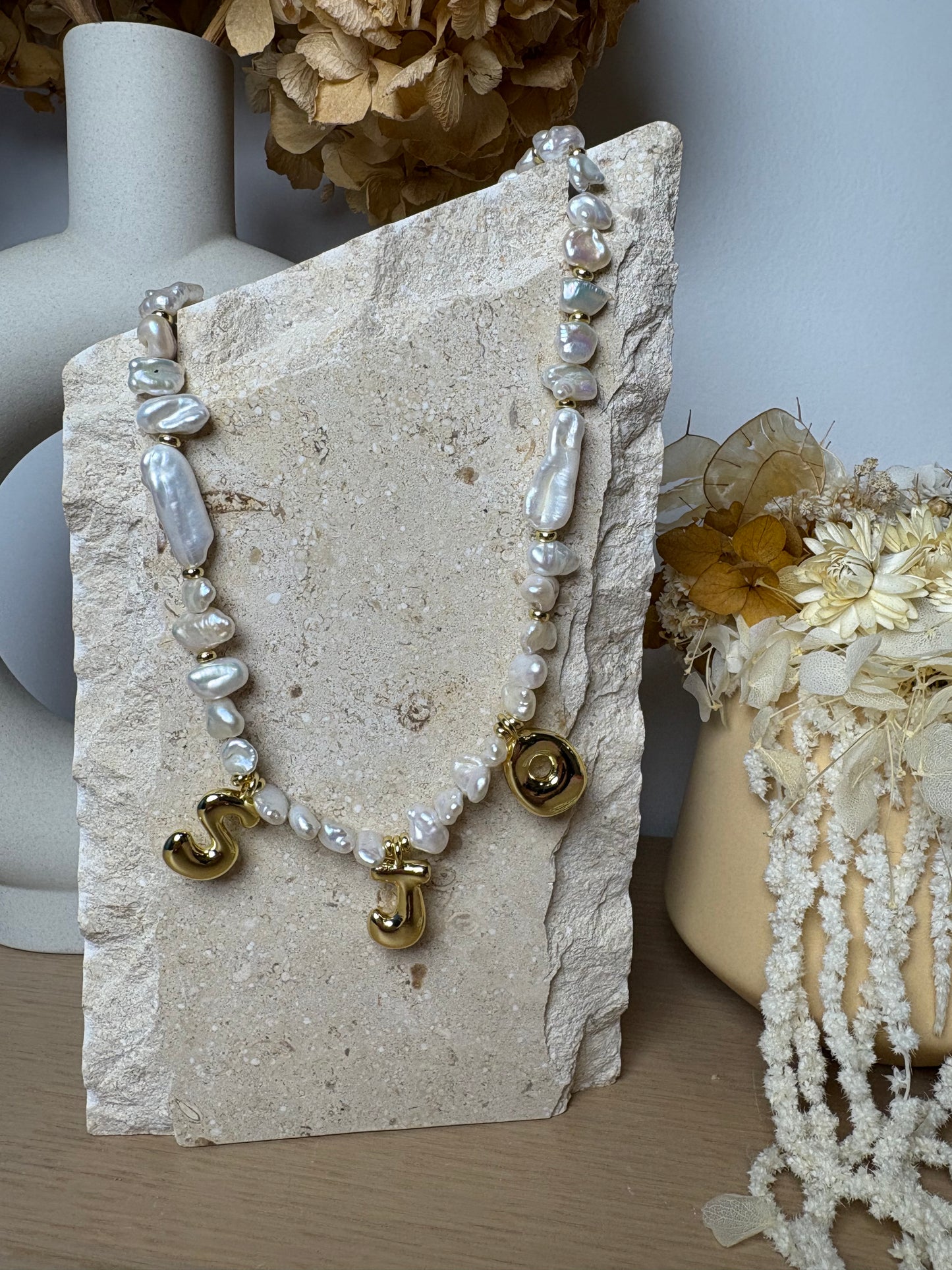 Pearl Initial Necklace