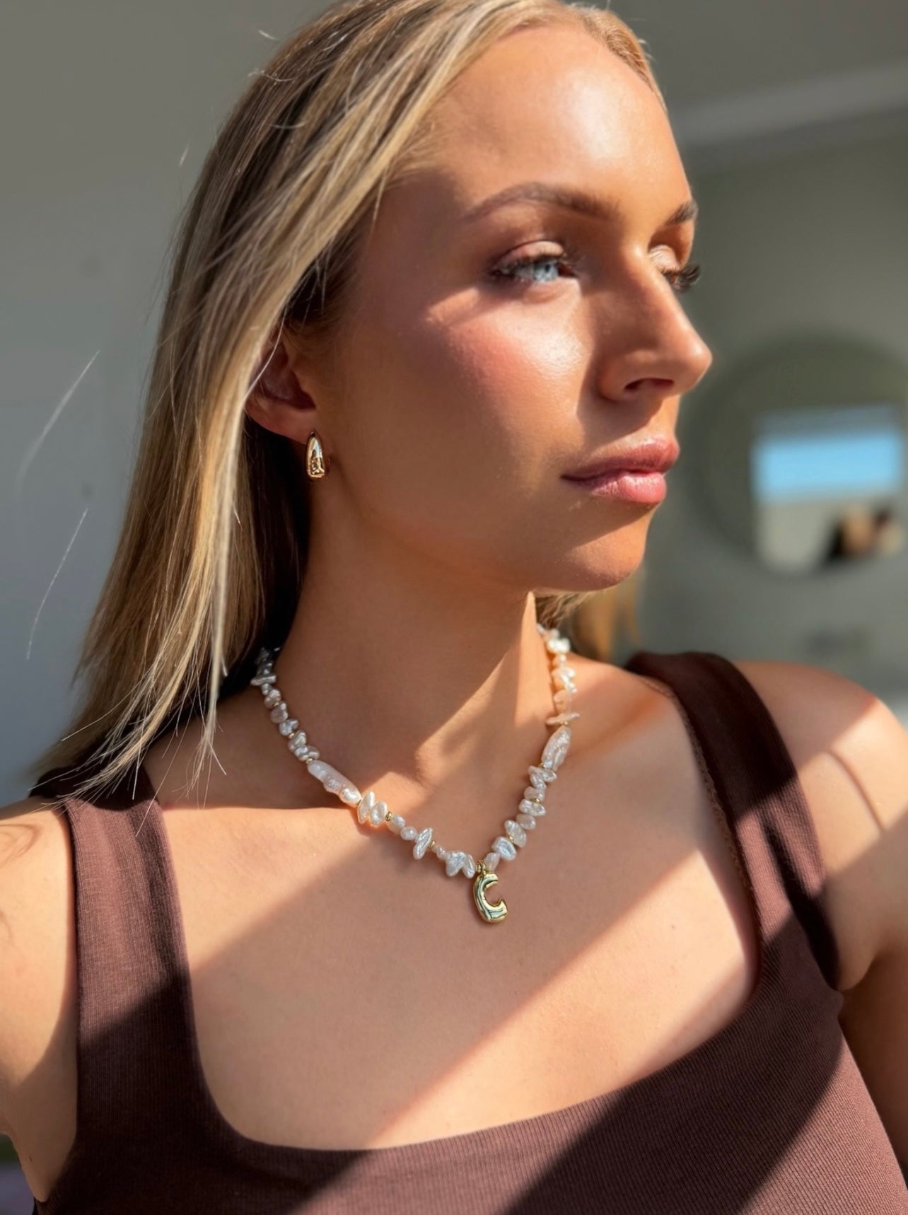 Pearl Initial Necklace
