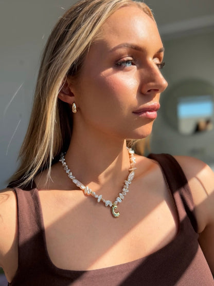 Pearl Initial Necklace