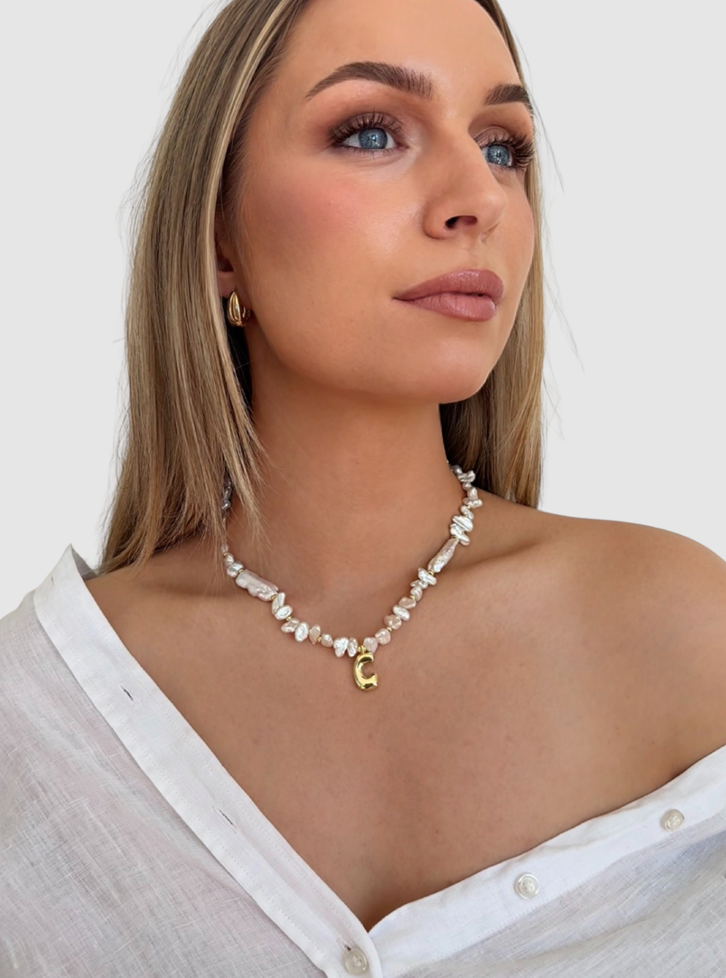 Pearl Initial Necklace