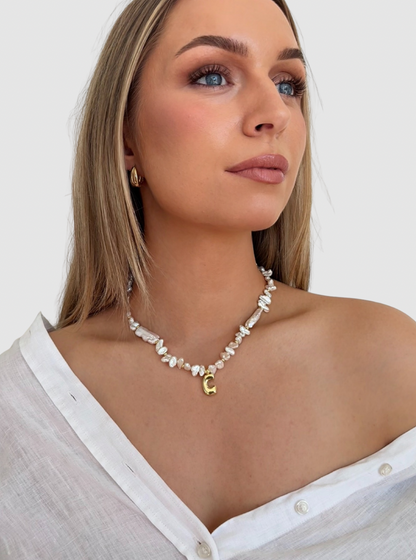 Pearl Initial Necklace